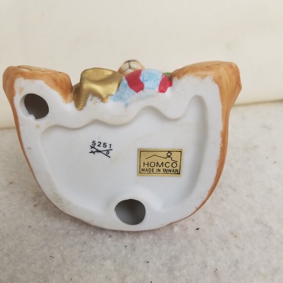 Teddy Bear Christmas Figures Taiwan #5251 1980s HOMCO porcelain pair - Picture 6 of 13